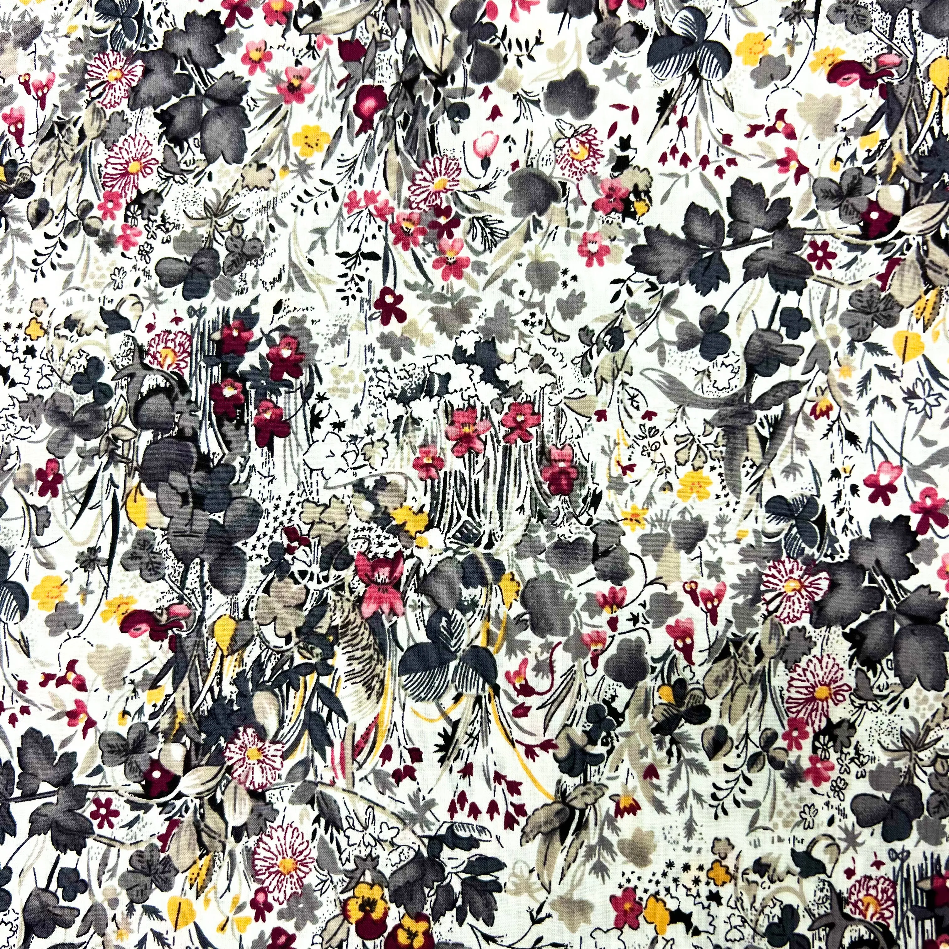 Hyacinth Field Cotton Lawn - Grey