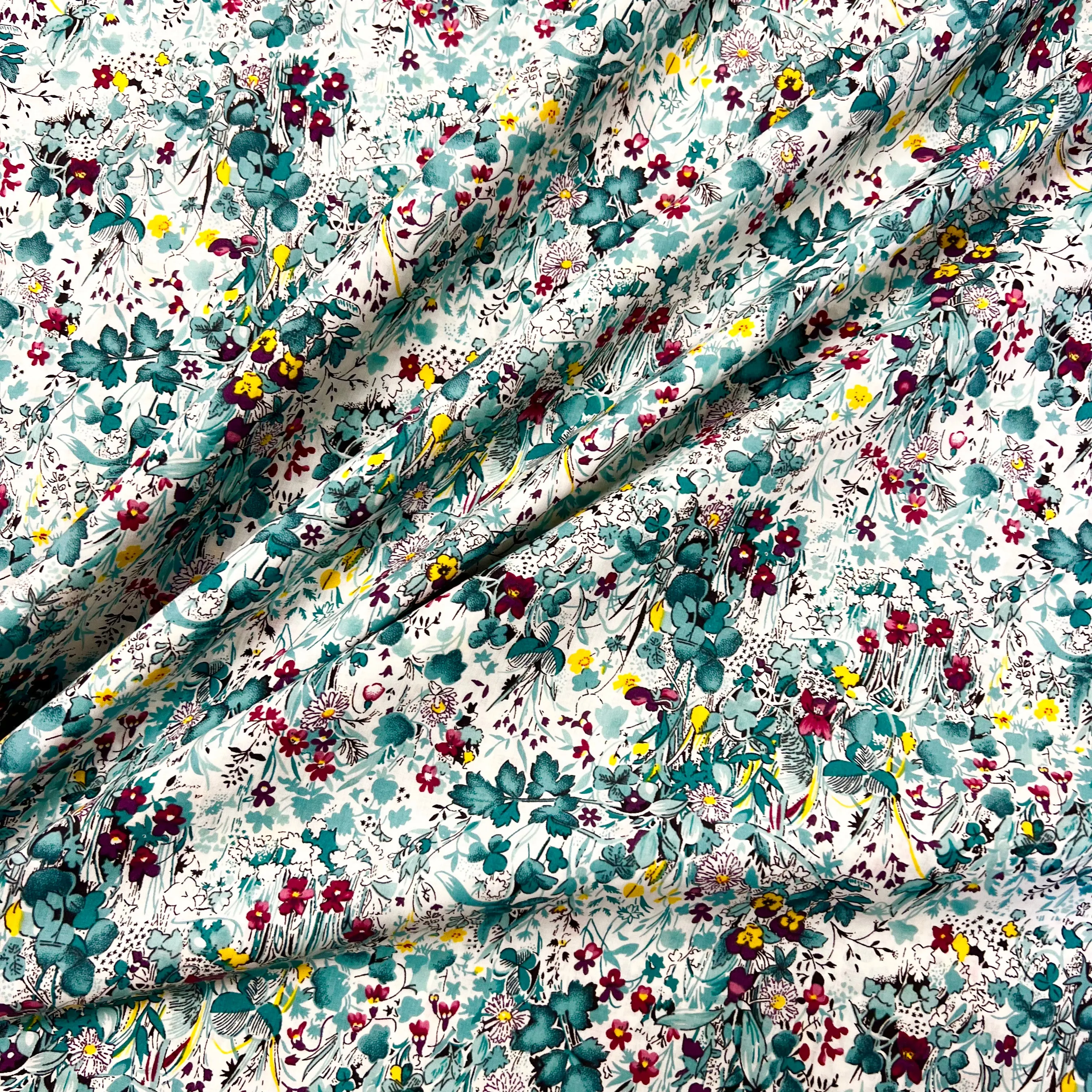 Hyacinth Field Cotton Lawn - Teal
