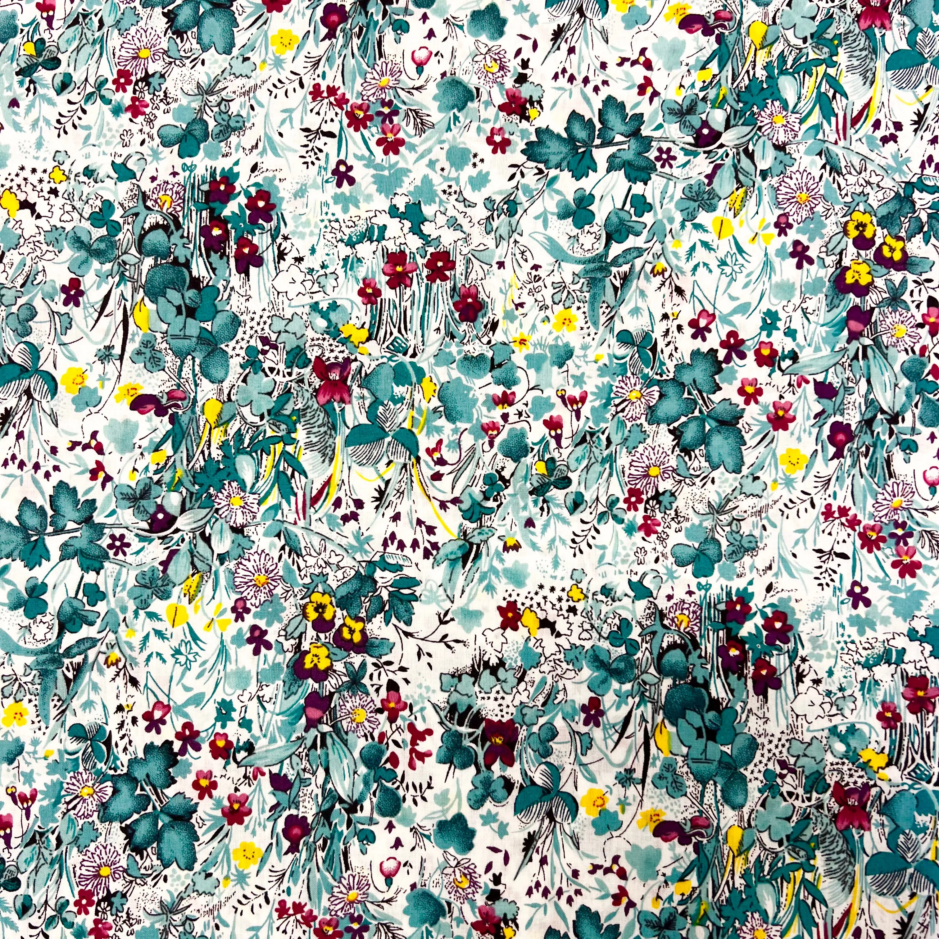 Hyacinth Field Cotton Lawn - Teal