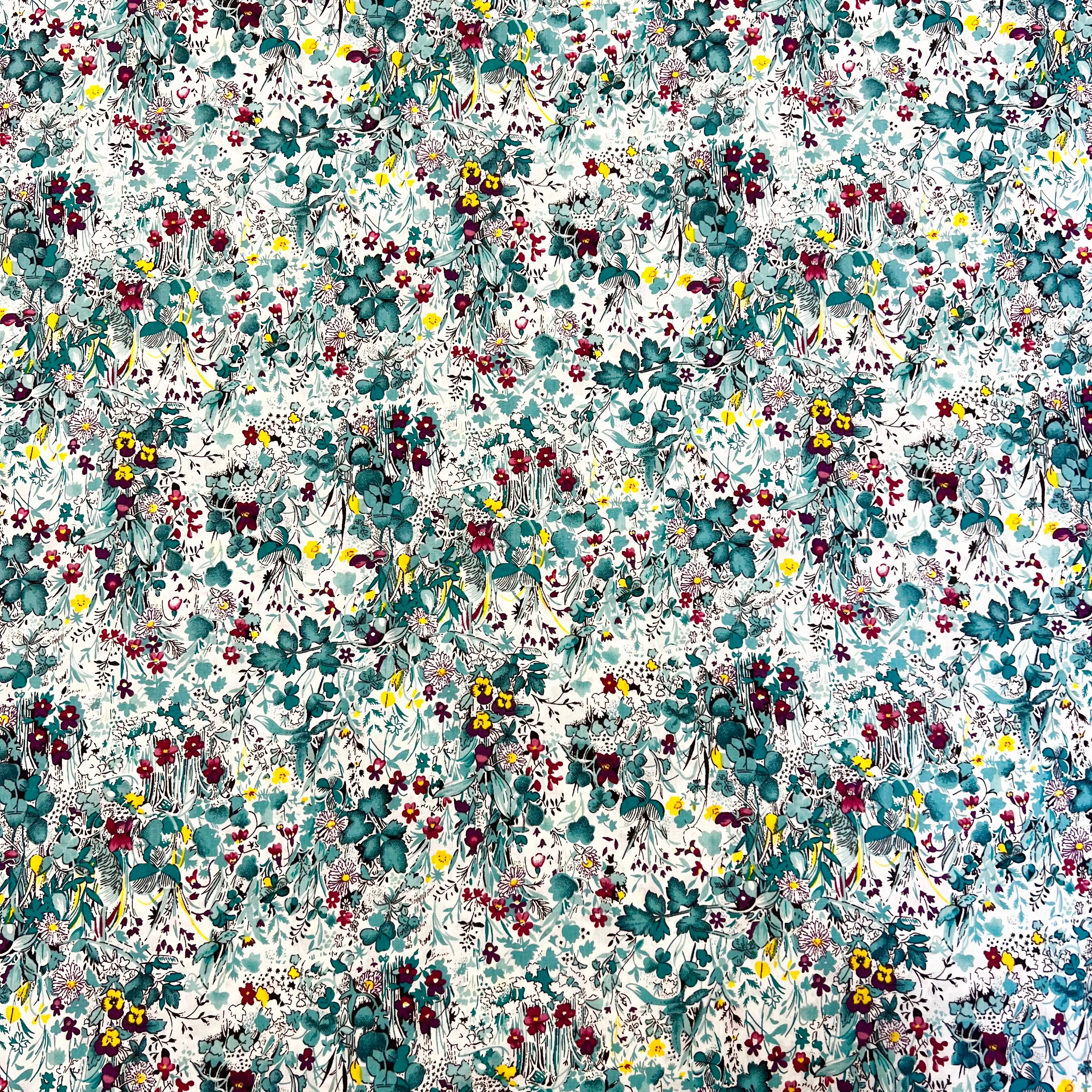 Hyacinth Field Cotton Lawn - Teal