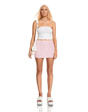 Ima Mini Skirt in Baby Pink Silver Stud Hotifix