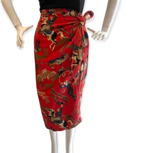 It's a Rodeo Vintage Rust Red Wrap Skirt