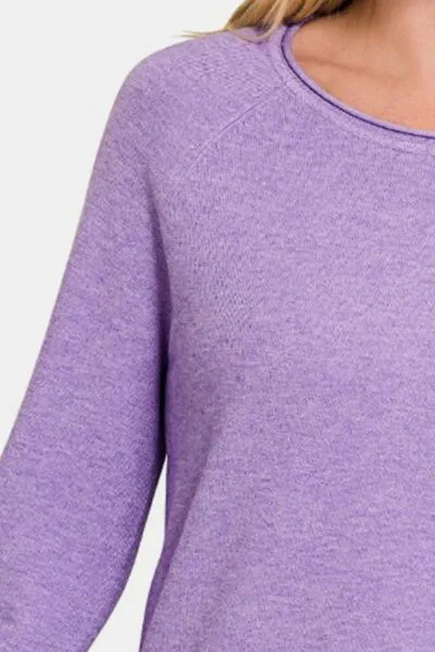 Janella Rolled Round Neck Long Sleeve Sweater - Online Exclusive