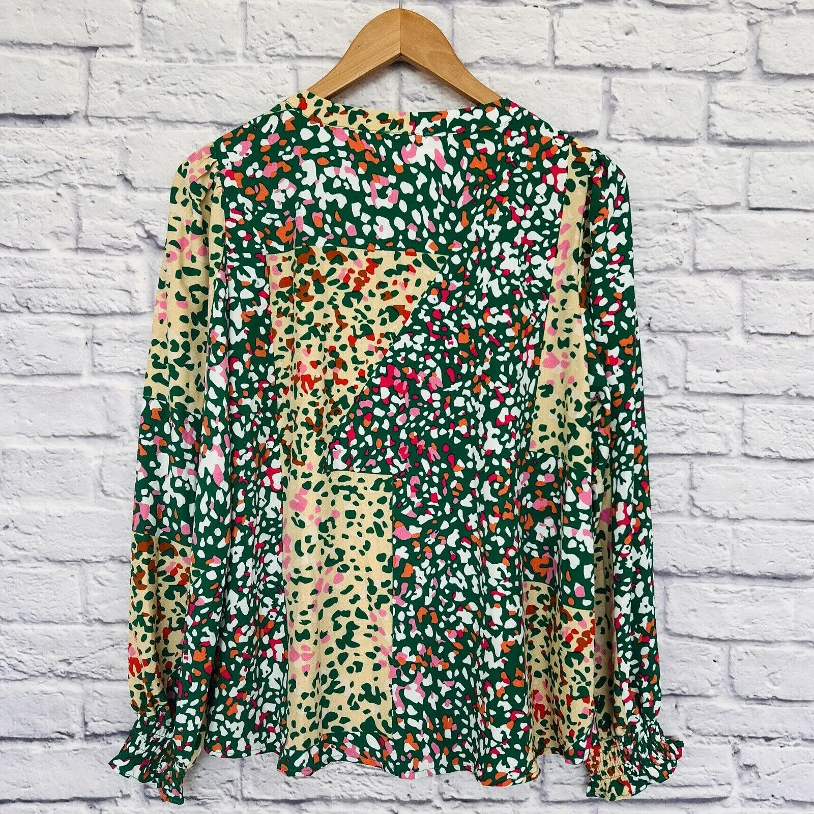 JODIFL Blouse Women's S Colorful Abstract Flowy Boho Hippie Artsy
