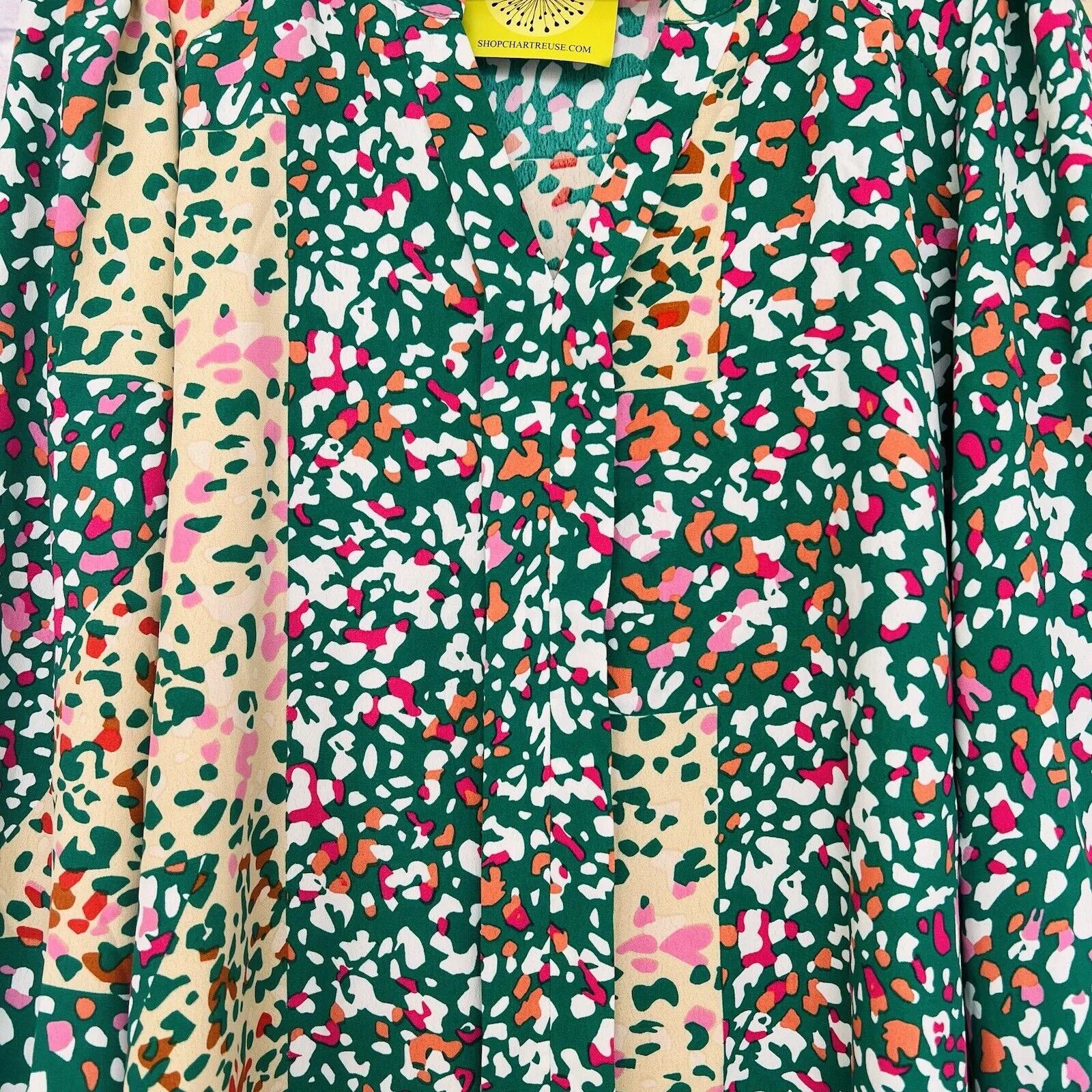 JODIFL Blouse Women's S Colorful Abstract Flowy Boho Hippie Artsy