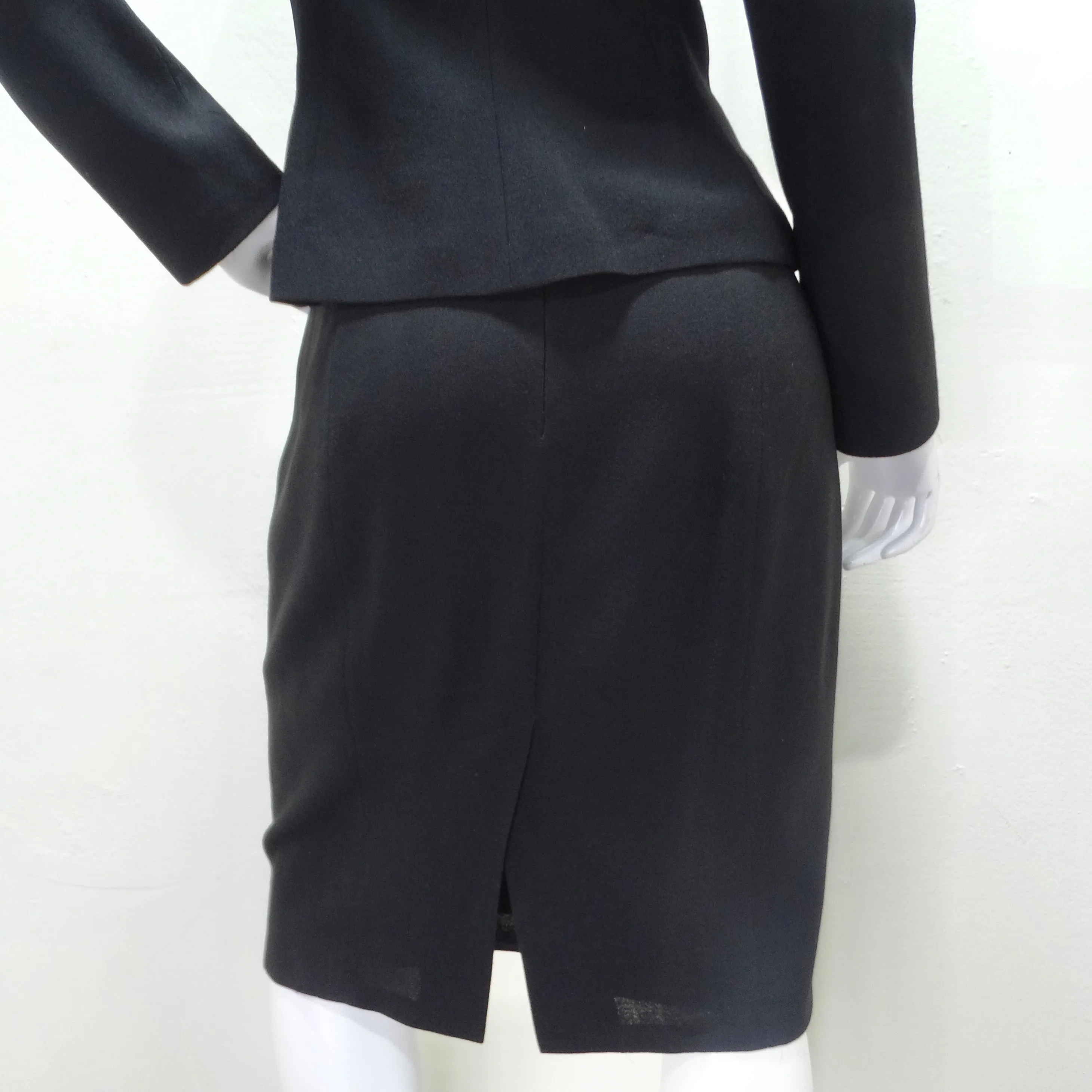 John Galliano 90s Black Skirt Suit