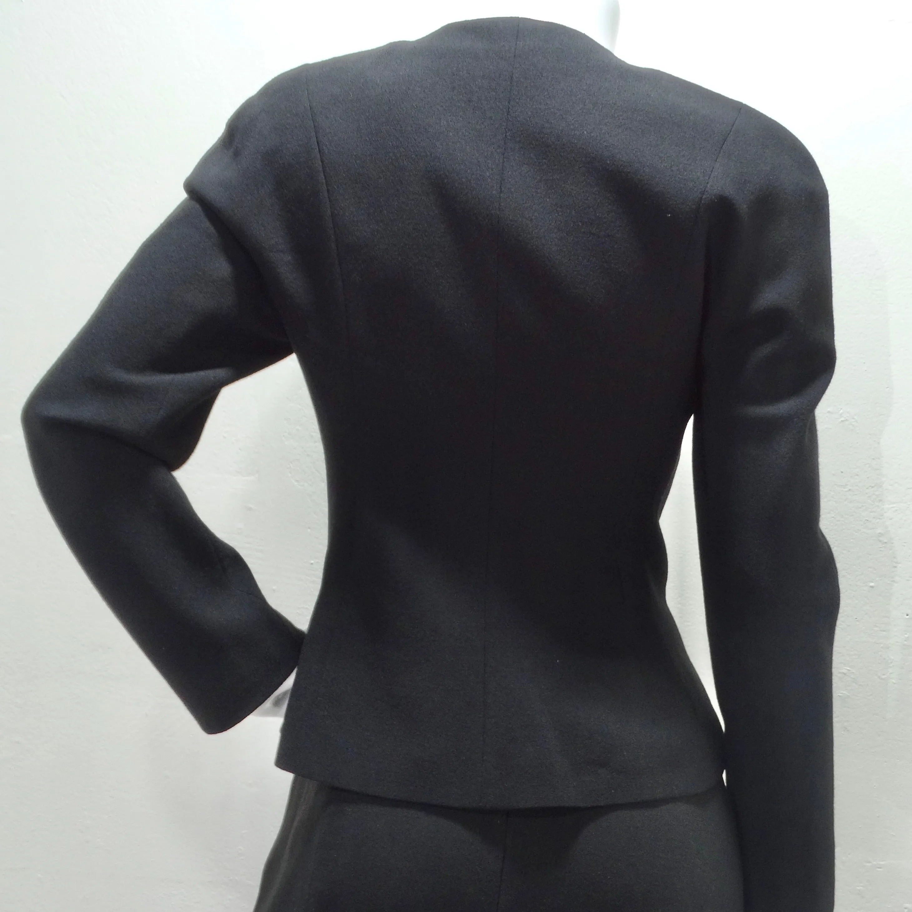 John Galliano 90s Black Skirt Suit