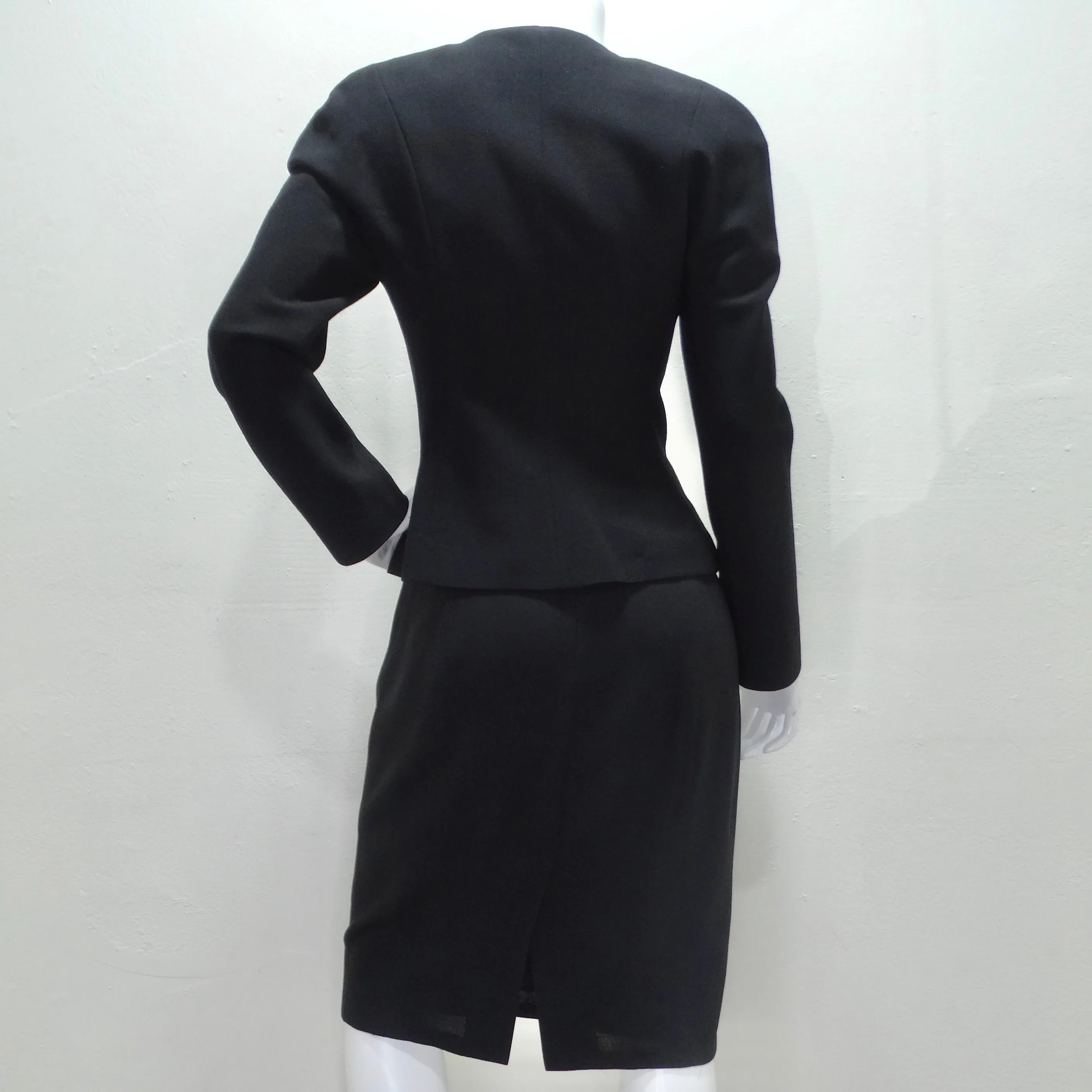 John Galliano 90s Black Skirt Suit