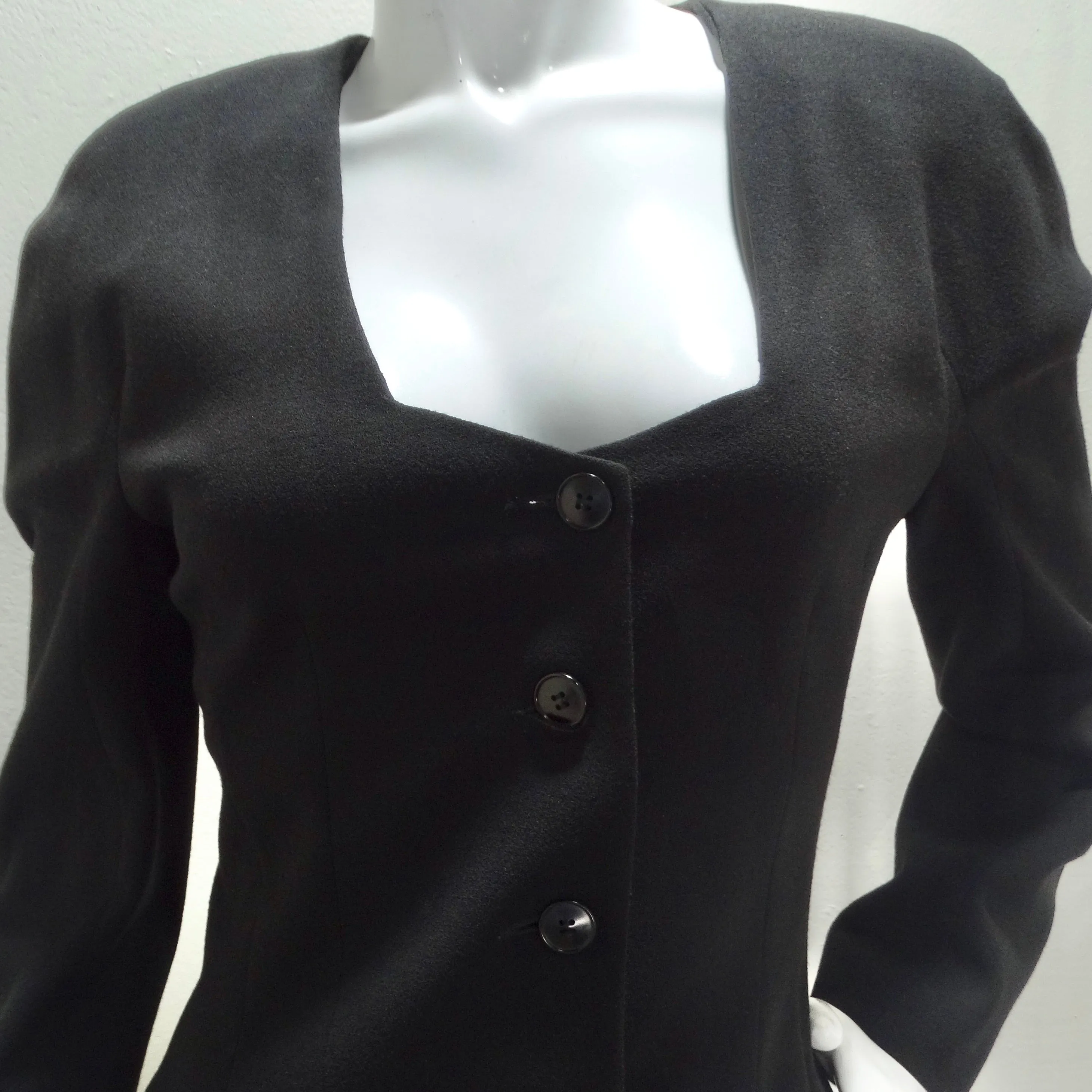 John Galliano 90s Black Skirt Suit