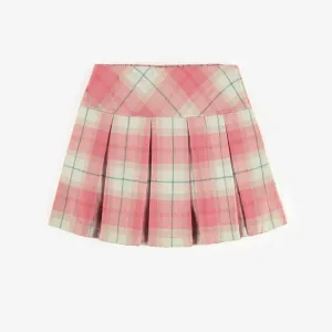Jupe rose à carreaux en flanelle, enfant || Plaid pink skirt in flannel, child