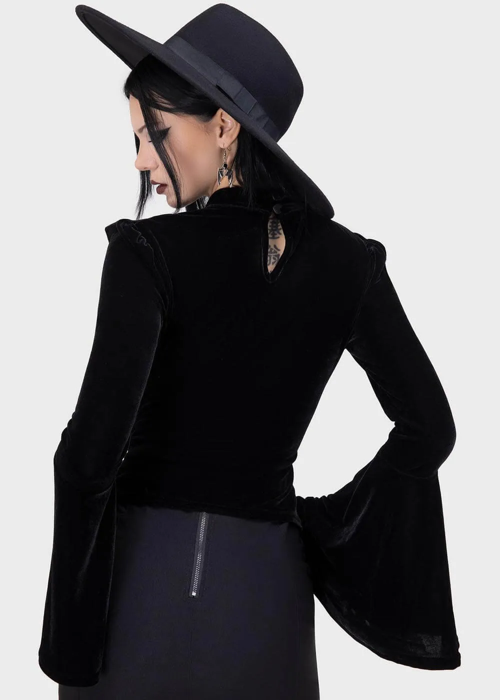 Killstar Noxine Velvet Top Black