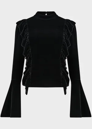 Killstar Noxine Velvet Top Black