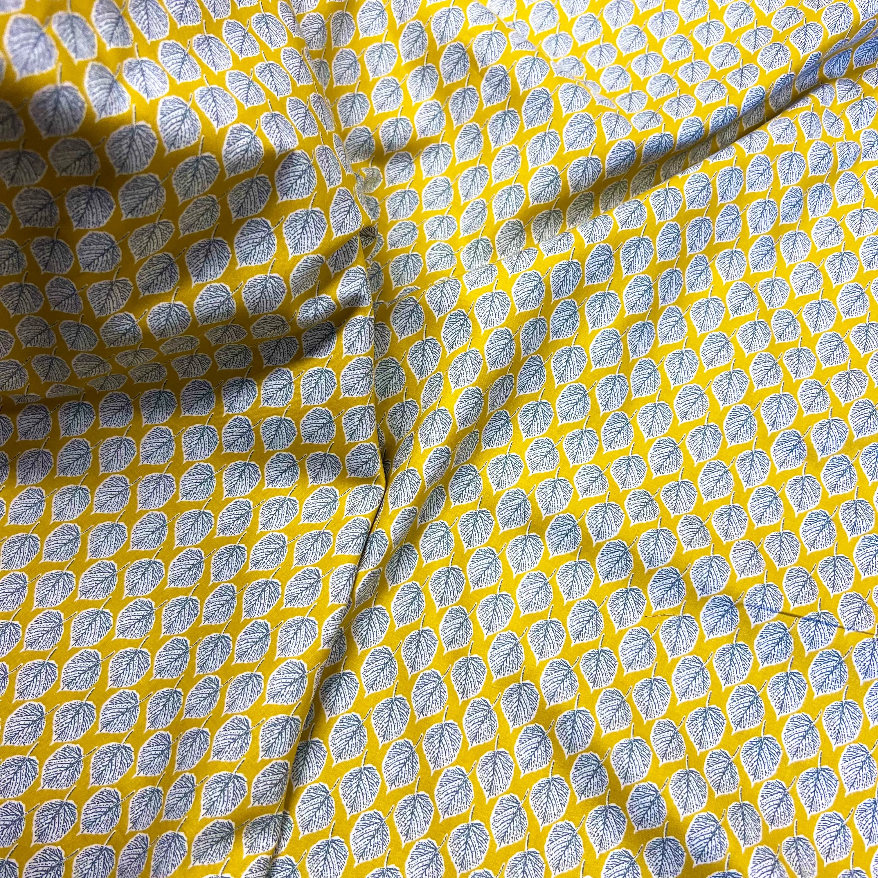 Leaves | Cotton Lawn | Mustard