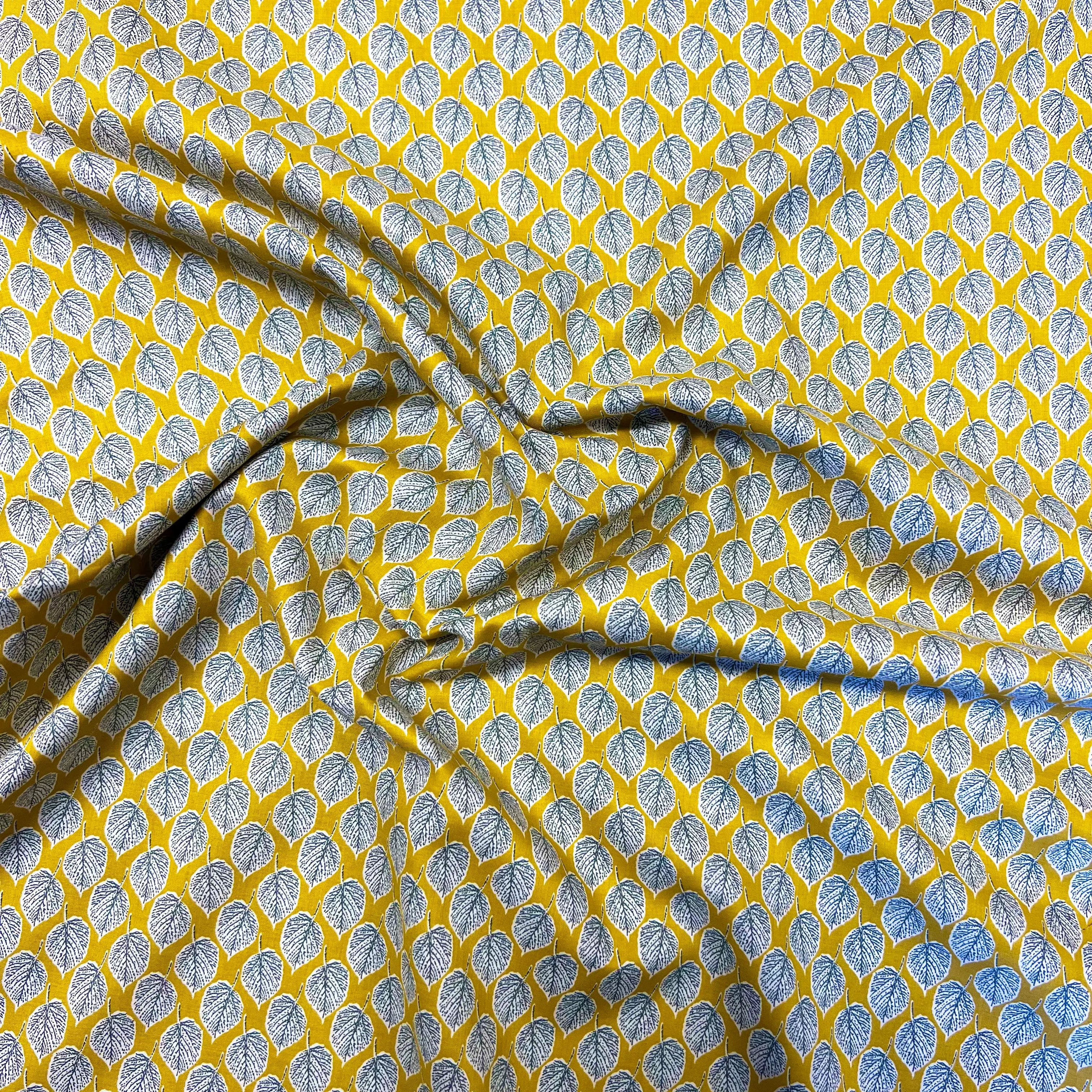 Leaves | Cotton Lawn | Mustard