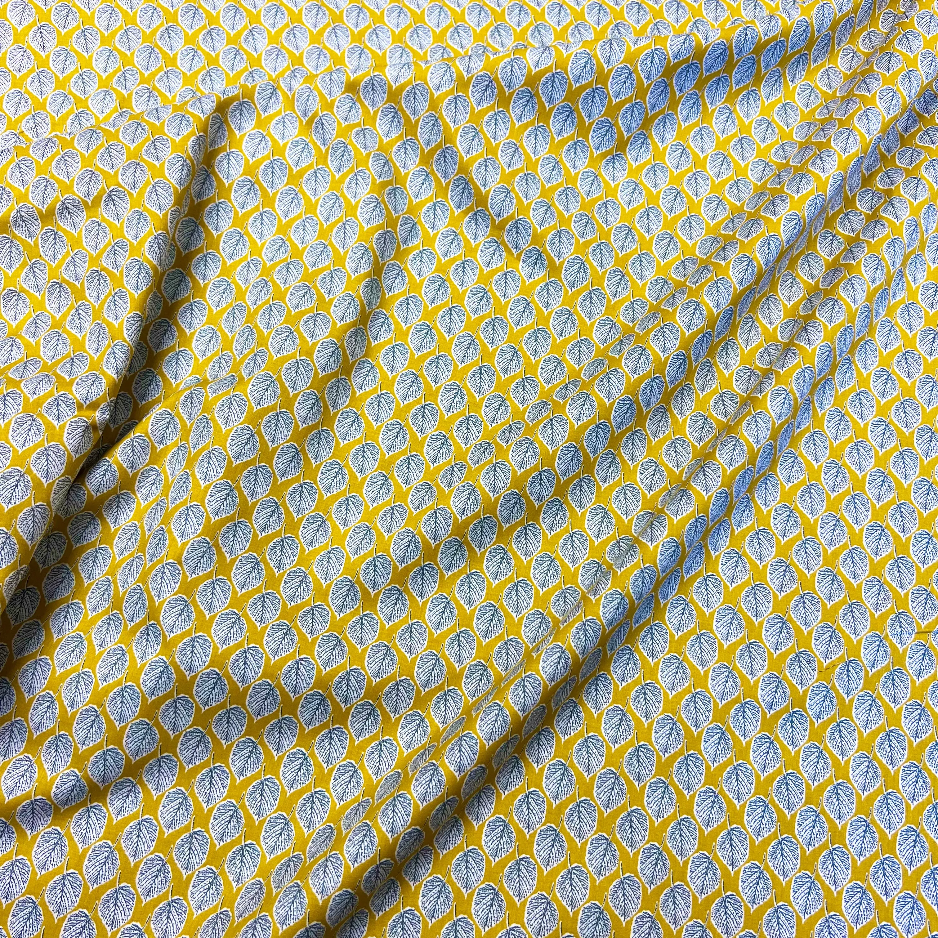 Leaves | Cotton Lawn | Mustard