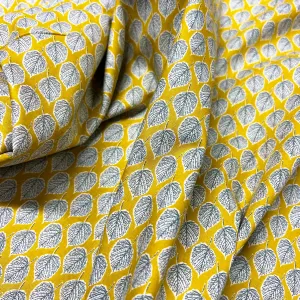 Leaves | Cotton Lawn | Mustard