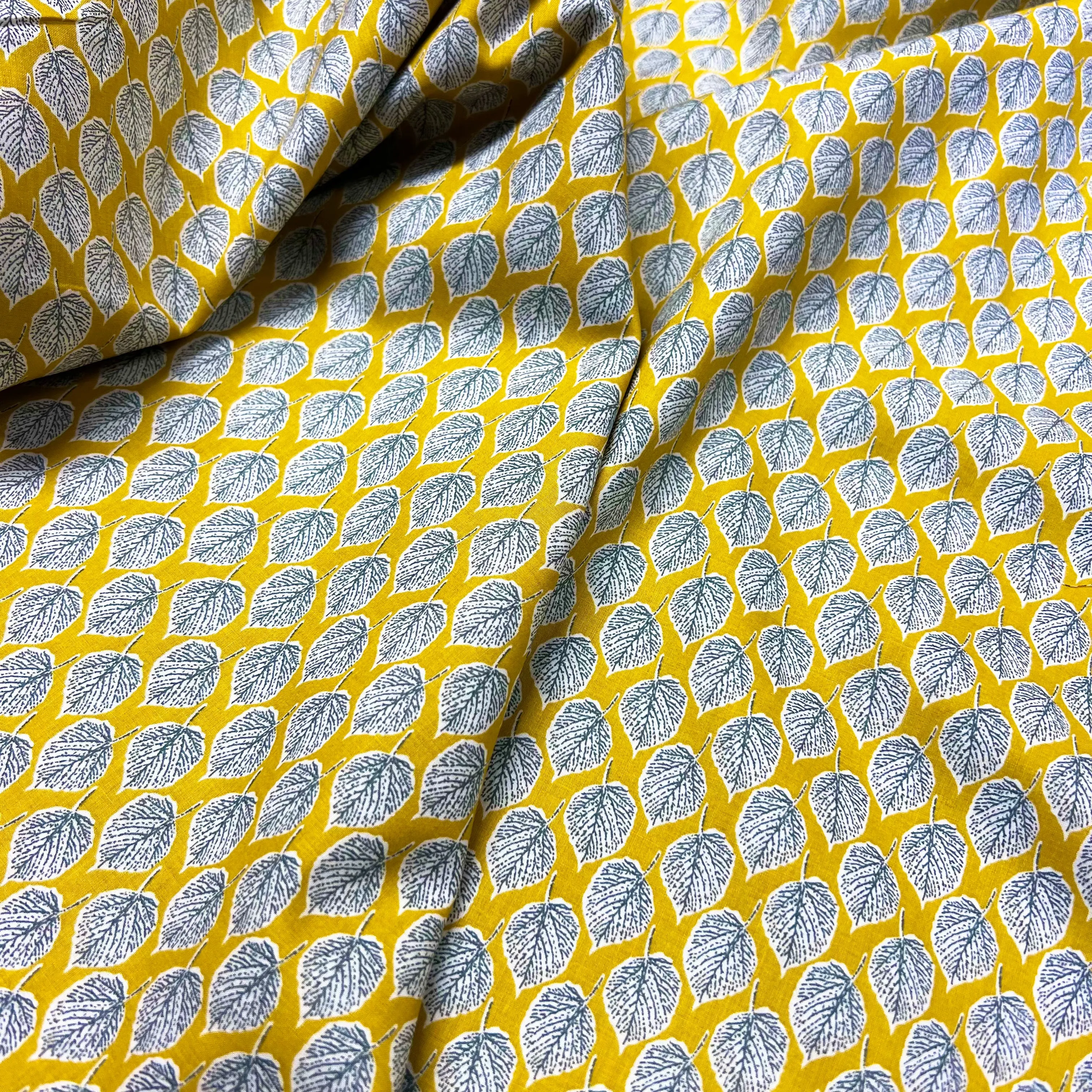 Leaves | Cotton Lawn | Mustard