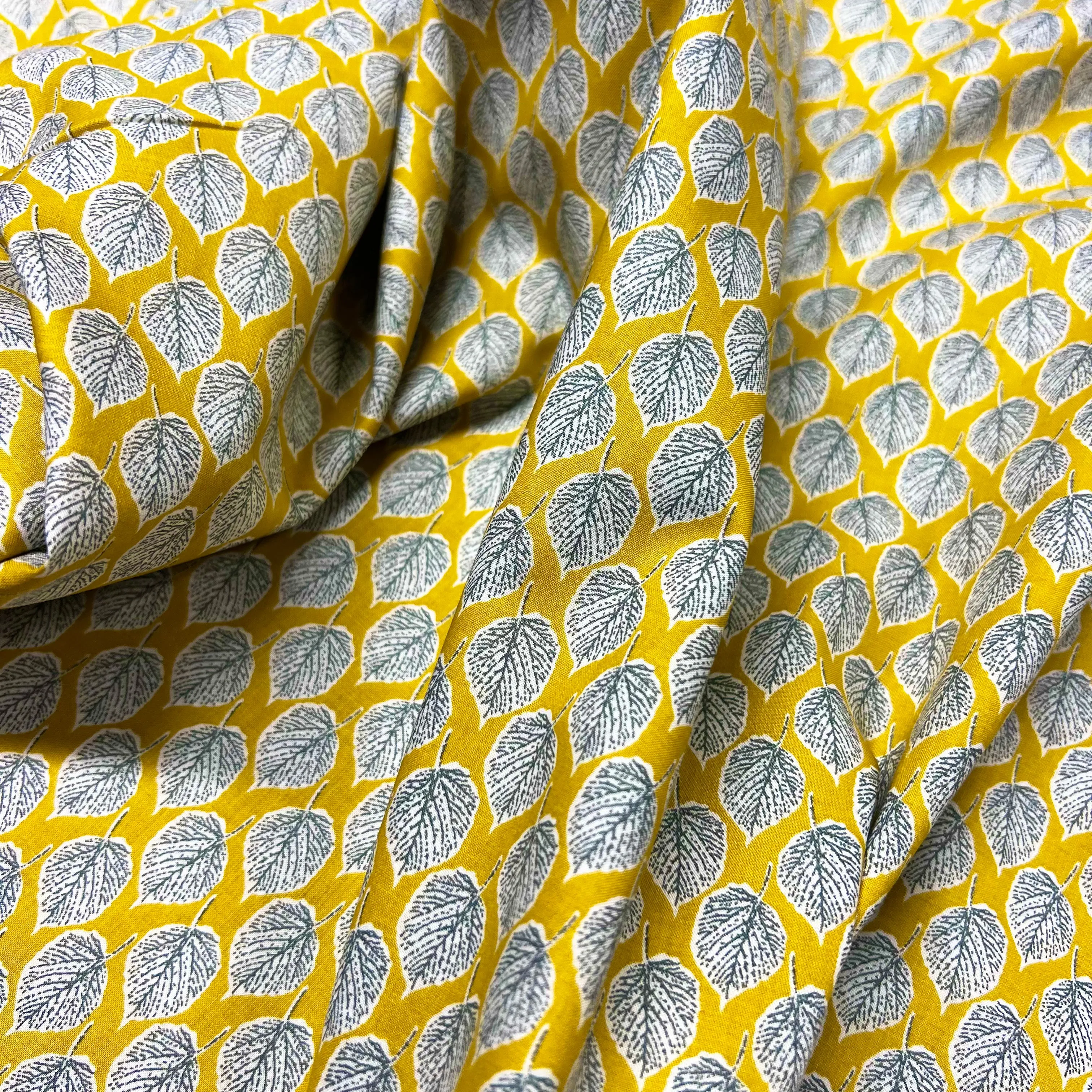 Leaves | Cotton Lawn | Mustard