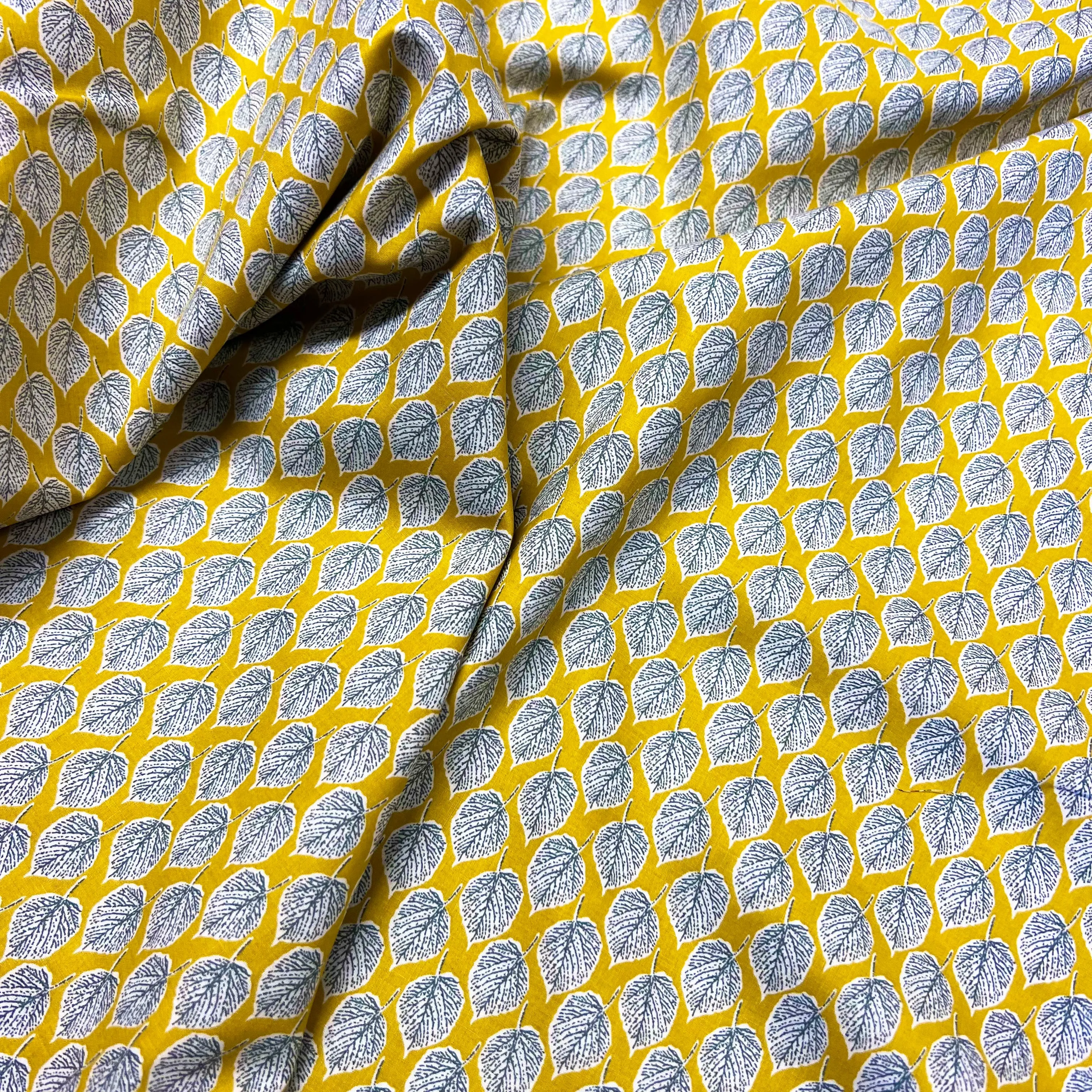Leaves | Cotton Lawn | Mustard