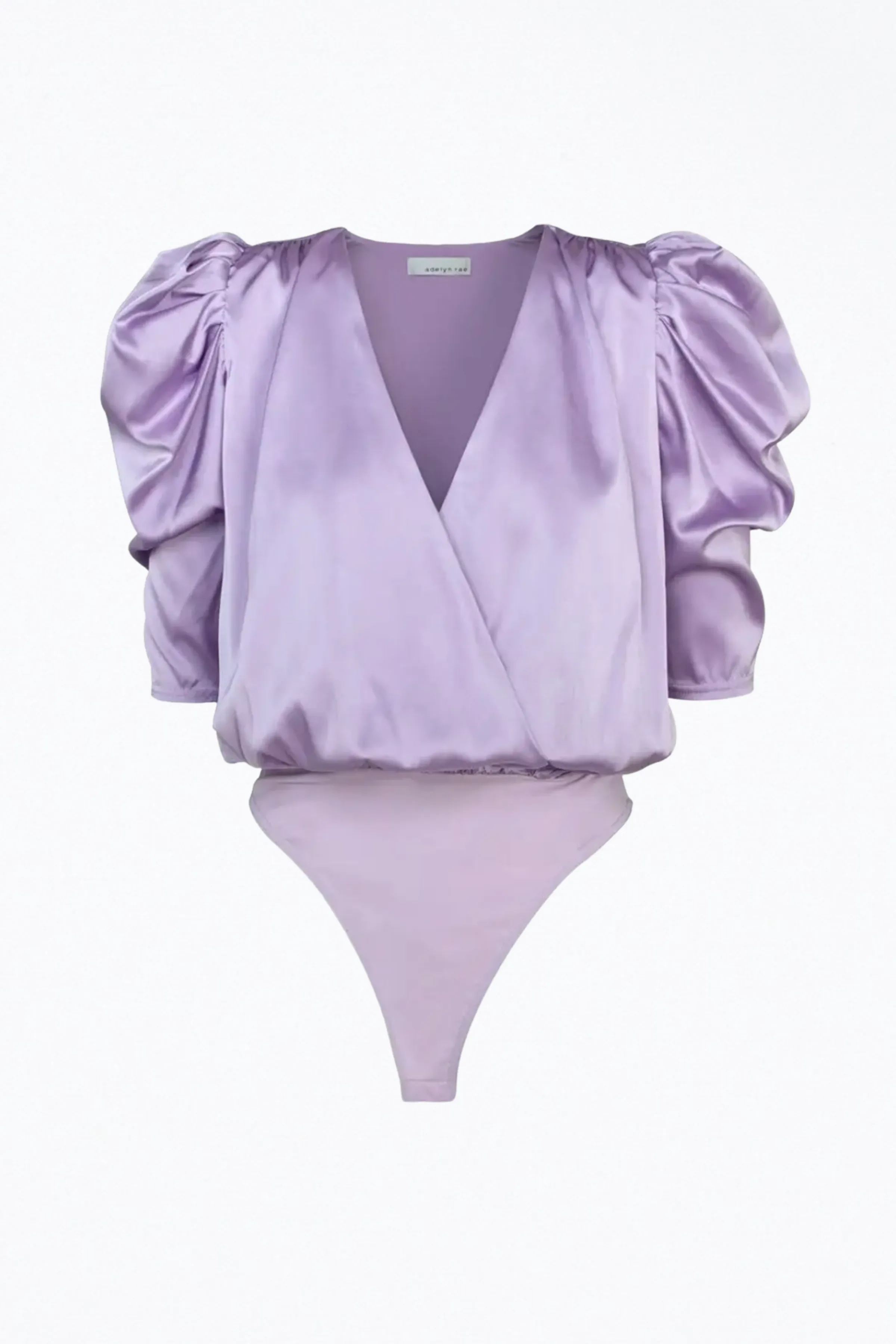 LILA WRAP-EFFECT SATEEN BODYSUIT