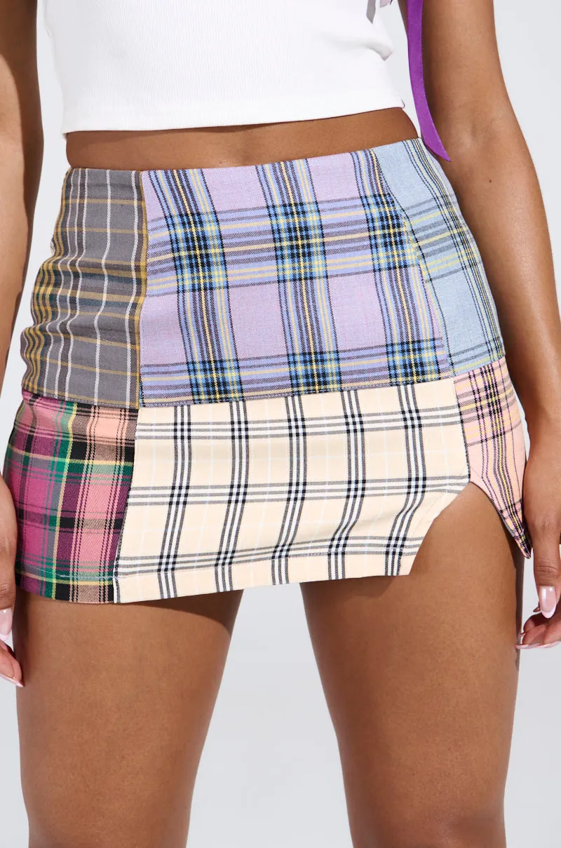 LOGAN PATCHWORK MINI SKIRT