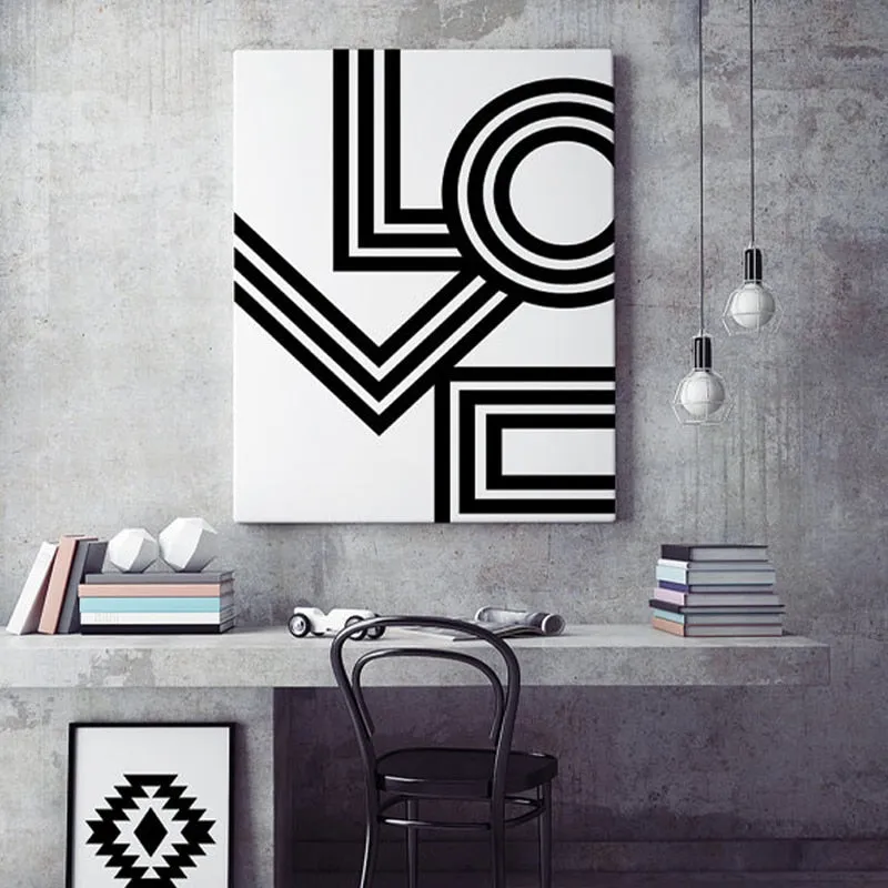 LOVE Wall Art Minimalist Print Geometric Love Poster