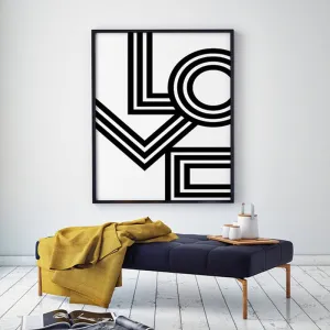 LOVE Wall Art Minimalist Print Geometric Love Poster