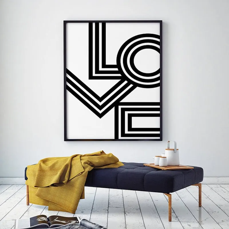 LOVE Wall Art Minimalist Print Geometric Love Poster