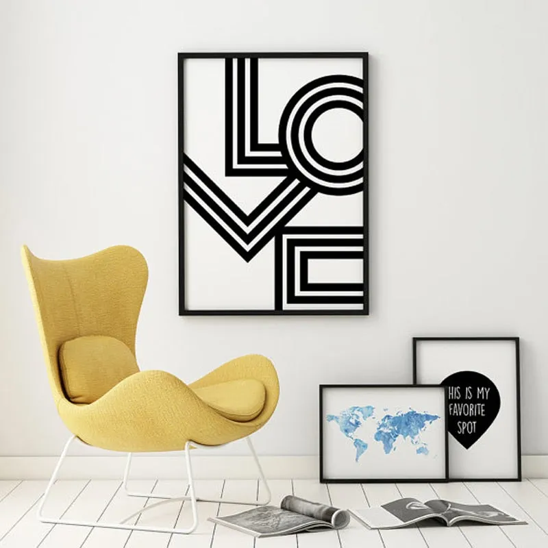 LOVE Wall Art Minimalist Print Geometric Love Poster