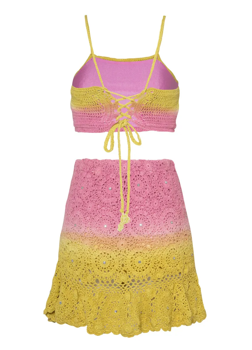 Maaji Rose Garden Crochet Short Skirt Skirts