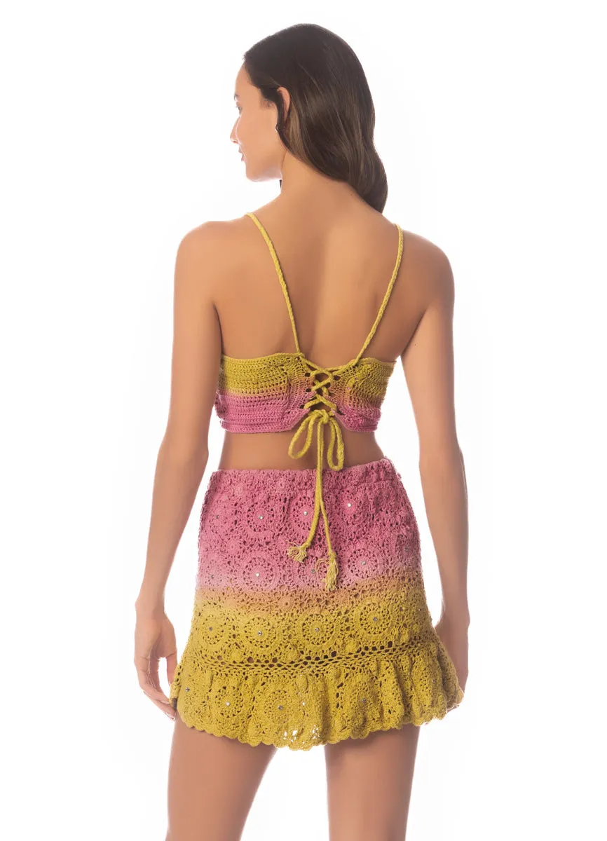 Maaji Rose Garden Crochet Short Skirt Skirts