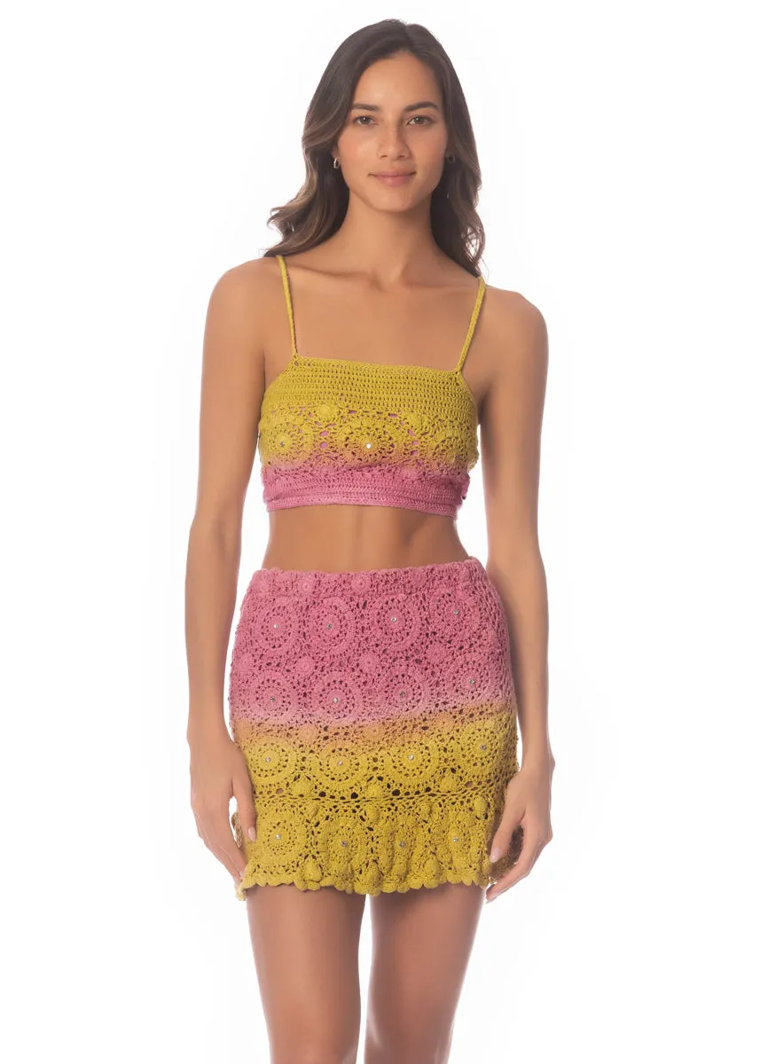 Maaji Rose Garden Crochet Short Skirt Skirts