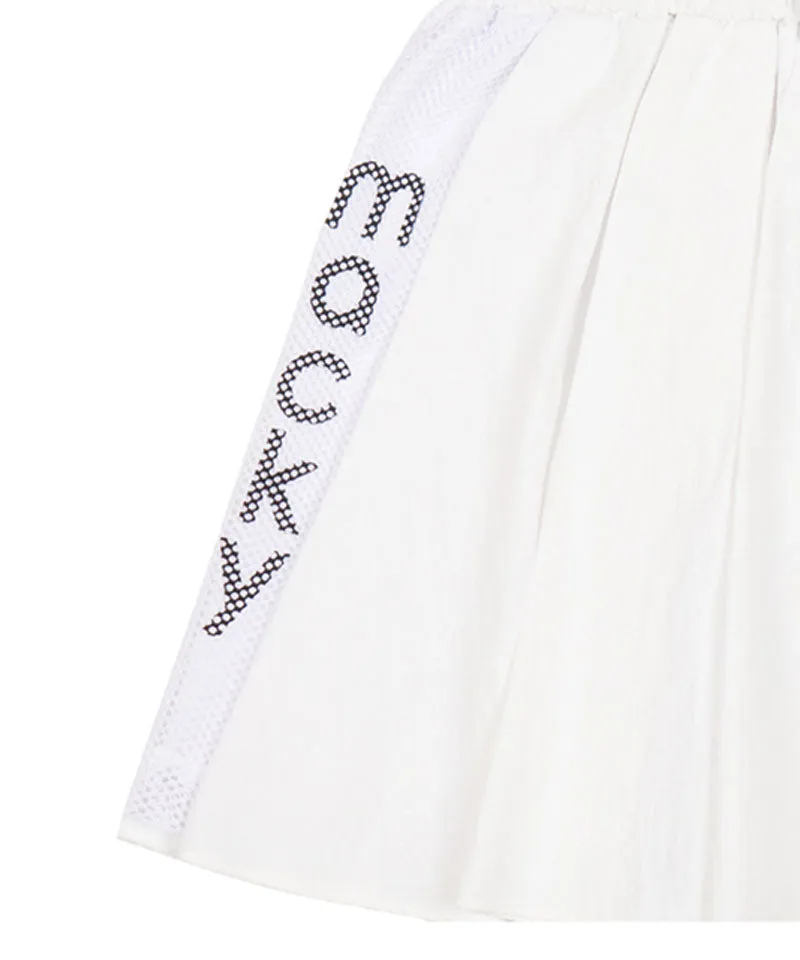 MACKY Golf: Mesh Pintuck Flared Skirt - White