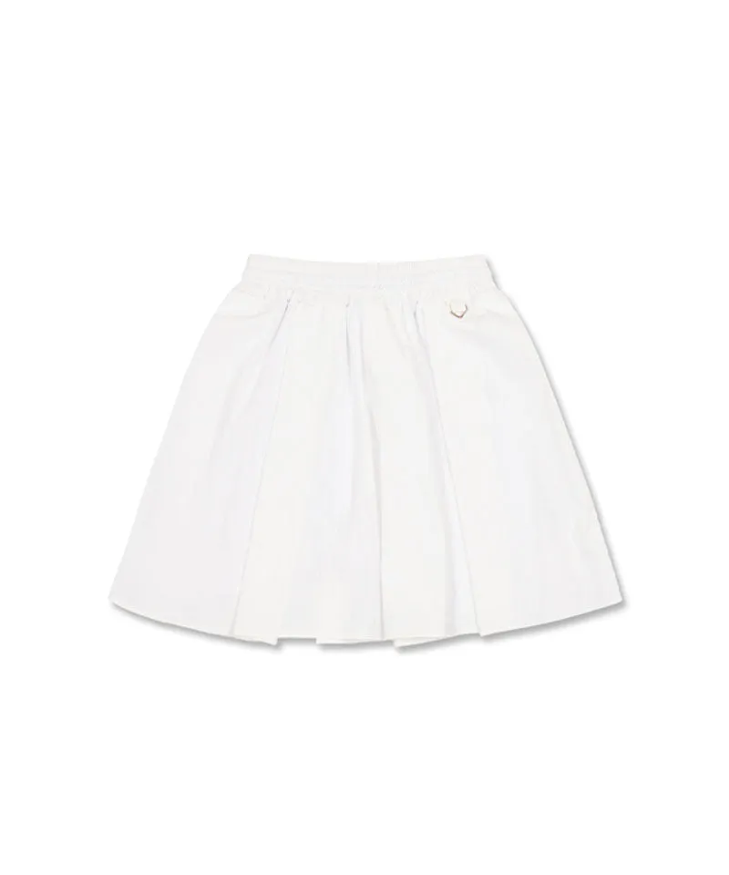 MACKY Golf: Mesh Pintuck Flared Skirt - White