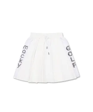 MACKY Golf: Mesh Pintuck Flared Skirt - White