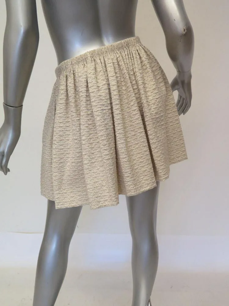 Maje Women's Skirt: Gold Cotton Blend Size 1, Pre-owned