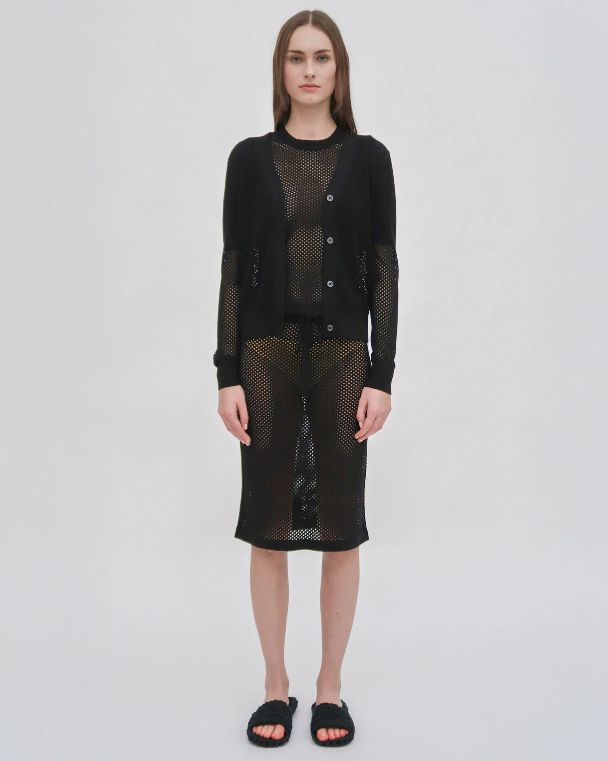 MESH MIDI SKIRT