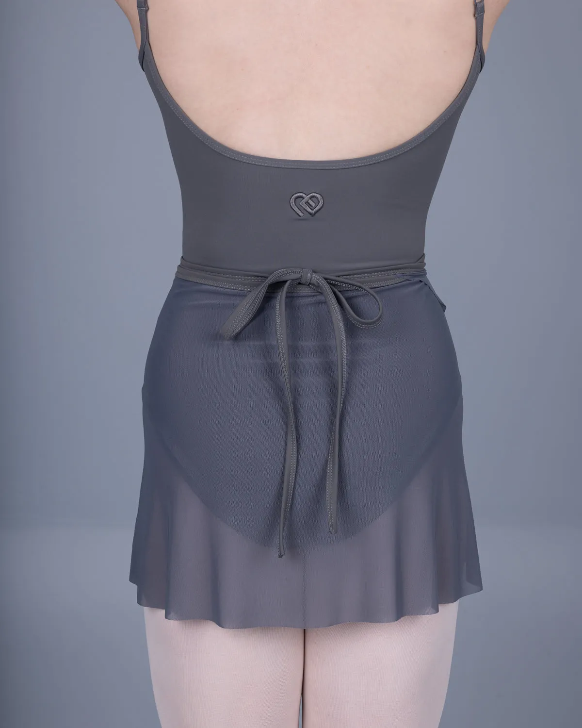 Mesh Wrap Skirt Steel Grey