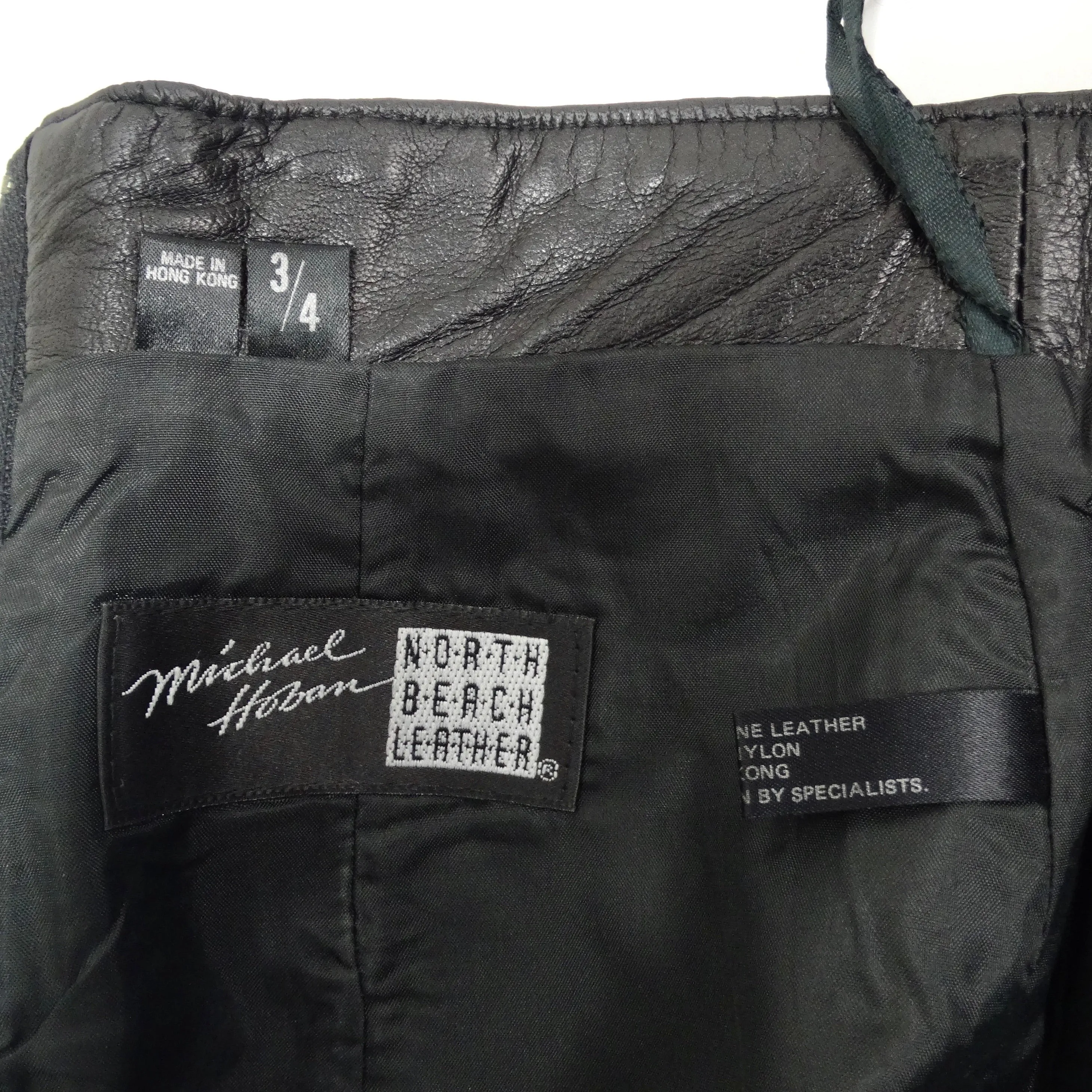 Michael Hoban 1980s Black Leather Pencil Skirt