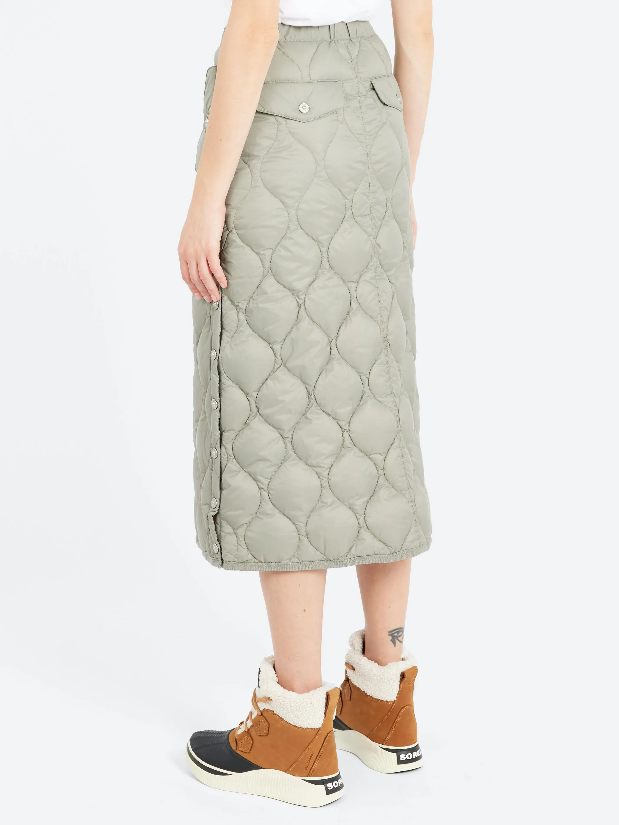 Military Snap Button Down Skirt