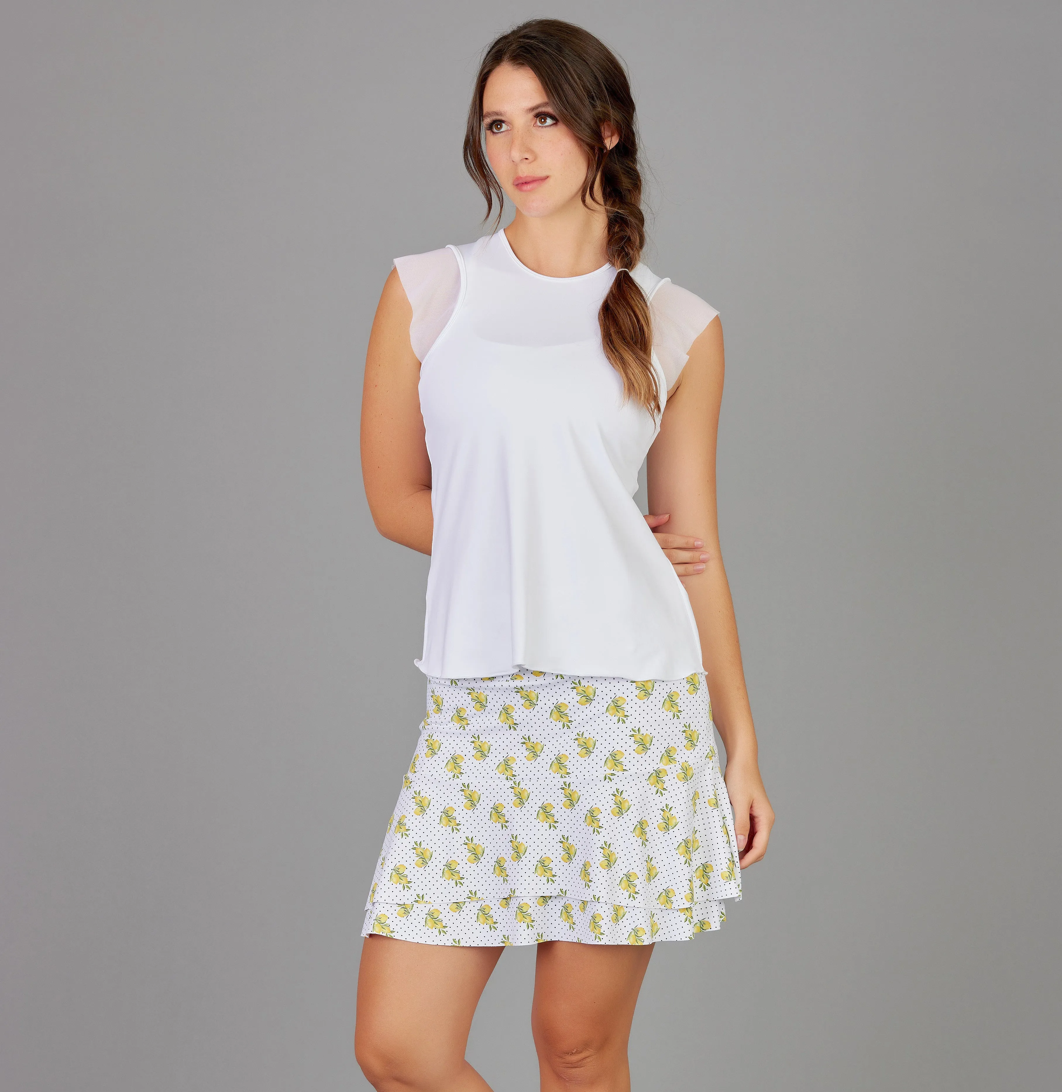 Mini Lemons Long Skort (print)