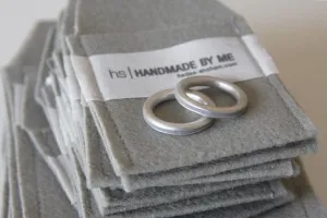 Minimalist Silver Concrete Line Ring