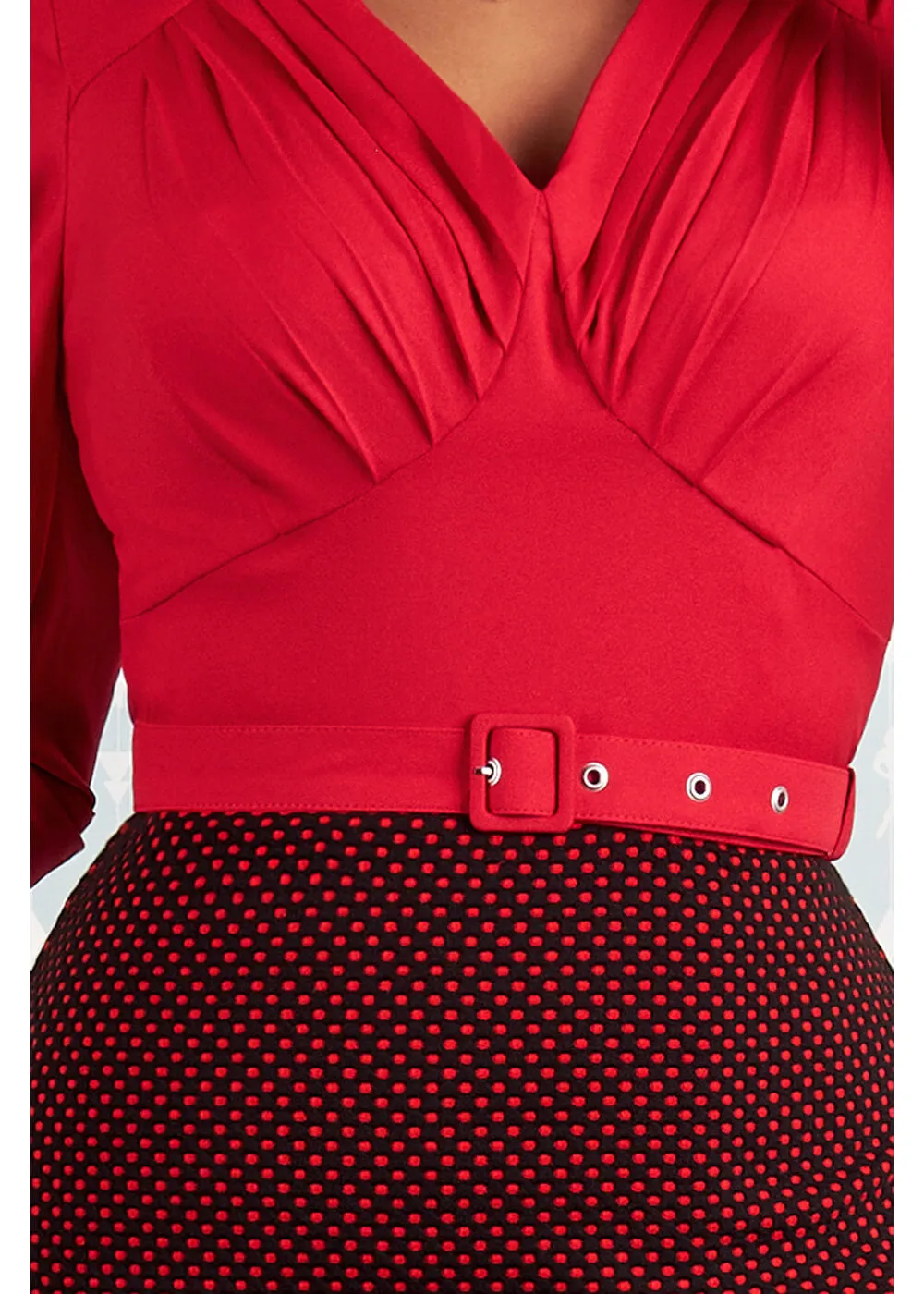 Miss Candyfloss Edmona Lou Polkadot 50's Pencil Dress Black Red