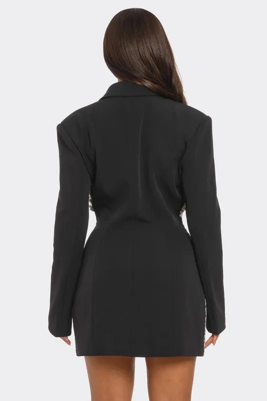 Moment in Style-  Houndstooth Blazer Dress