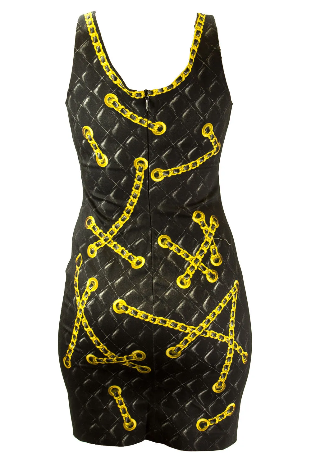 Moschino Couture Chains Printed Sheath Dress IT 42 Black