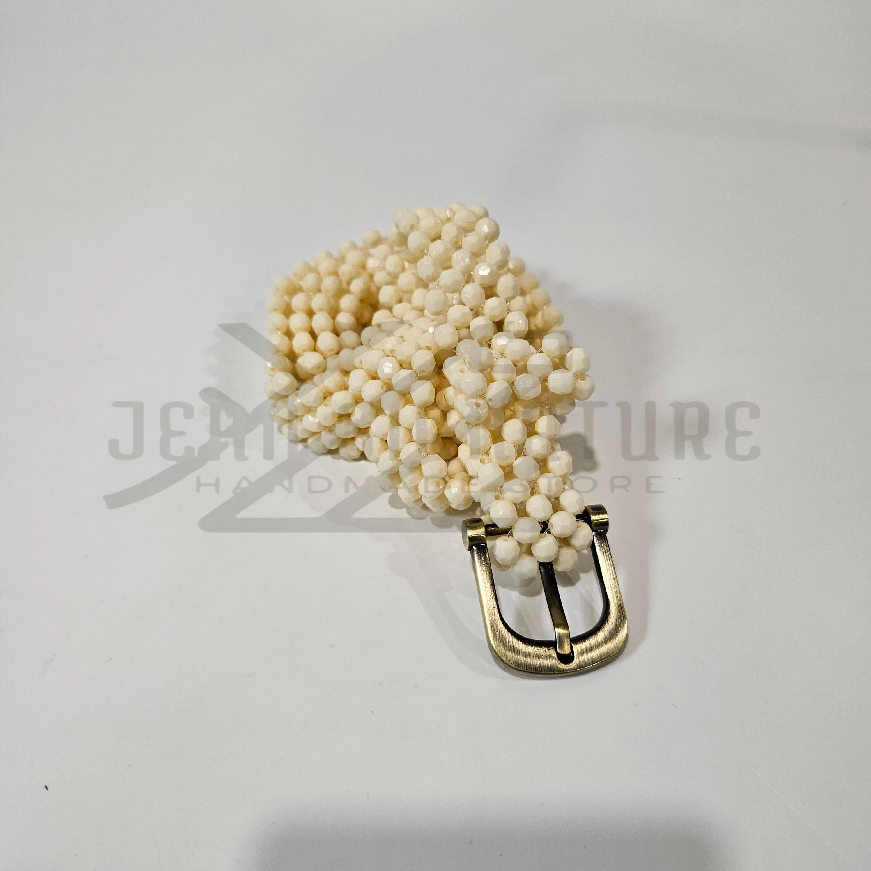 Moyo Beaded Belt - Cream