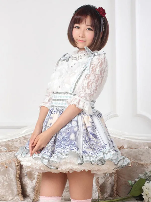 Multicolor Print Hime Polyester Lolita Skirt for Women