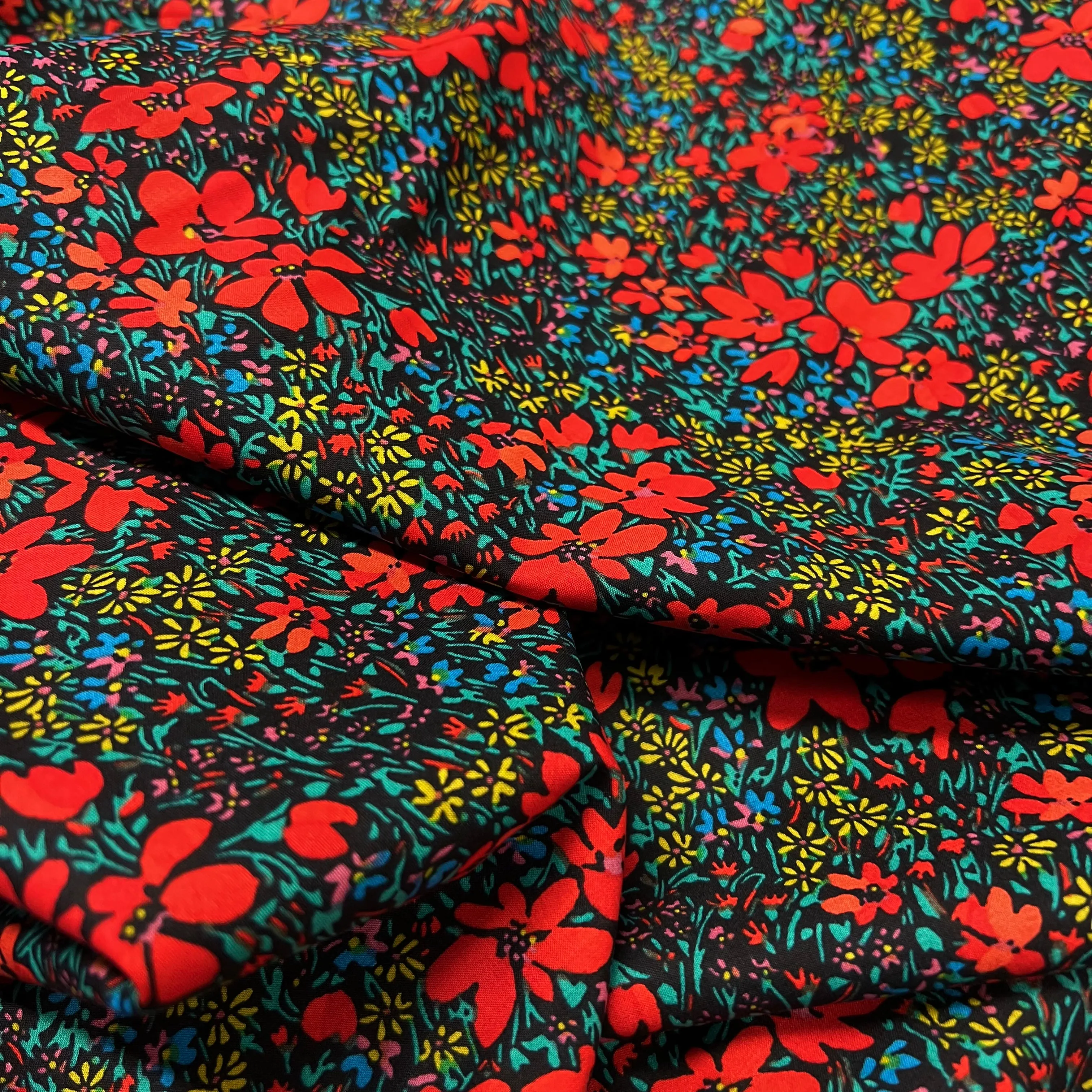 Nancy Floral Cotton Lawn - Red