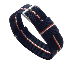 Navy Pumpkin Ivory Nylon NATO® style Watch Band (24mm SALE)