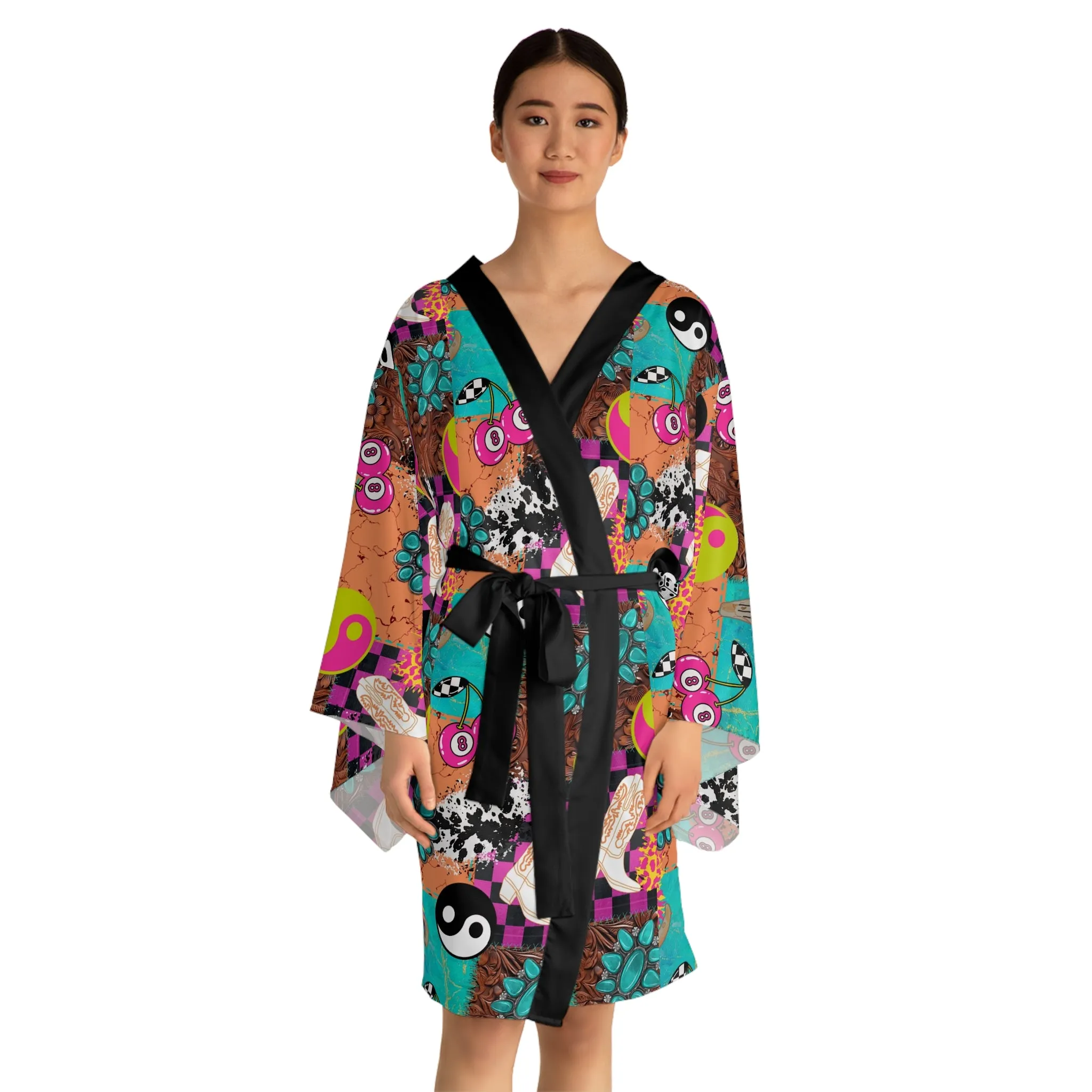 Neon Wilds Retro Western Robe